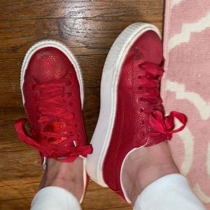 Red Puma Platform Sneakers